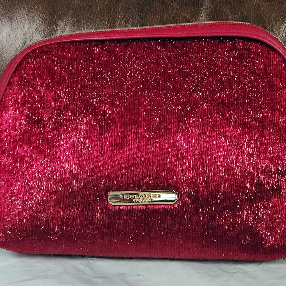 Bulgari Red Glitter Cosmetic Bag